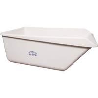 Angled Dump Tub, Plastic, White Cam Industrial