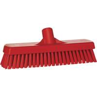 Deck & Wall Scrub Brush, Stiff Bristles, 12", Polyester, Red Cam Industrial