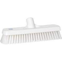 Deck & Wall Scrub Brush, Stiff Bristles, 12", Polyester, White Cam Industrial