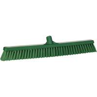 Combo Bristle Push Broom, Coarse/Fine Bristles, 24", Polyester, Green Cam Industrial