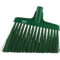 Angle Broom Head, X-Coarse Bristles, 12", Polyester, Green Cam Industrial