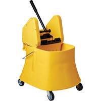 Ensemble de seau pour vadrouille et essoreuse Champ, Pression vers le bas, 7,5 gal. US (30 pintes), Jaune Cam Industrial