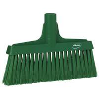 Upright Broom Head, Coarse/Fine Bristles, 10-1/4", Polyester, Green Cam Industrial