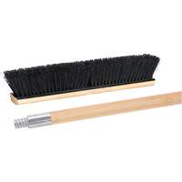 Push Broom with Metal-Threaded Handle, 24", Medium, Tampico Bristles Cam Industrial