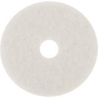 Tampon pour planchers, 10", Lustrage/Nettoyage/Polissage, Blanc Cam Industrial