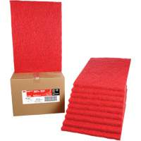 Tampon de nettoyage pour tapis, 14" x 20", Lustrage/Nettoyage, Rouge Cam Industrial