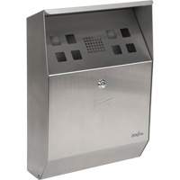 Smoking Receptacle, Wall-Mount, Stainless Steel, 1.6 Litres Capacity, 13-4/5" Height Cam Industrial