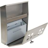 Smoking Receptacle, Wall-Mount, Stainless Steel, 1.6 Litres Capacity, 13-4/5" Height Cam Industrial