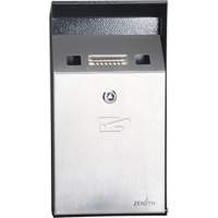 Smoking Receptacle, Wall-Mount, Stainless Steel, 1 Litre Capacity, 11-4/5" Height Cam Industrial