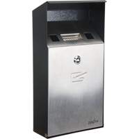 Smoking Receptacle, Wall-Mount, Stainless Steel, 1 Litre Capacity, 11-4/5" Height Cam Industrial