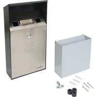 Smoking Receptacle, Wall-Mount, Stainless Steel, 1 Litre Capacity, 11-4/5" Height Cam Industrial