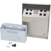 Smoking Receptacle, Wall-Mount, Stainless Steel, 1 Litre Capacity, 11-4/5" Height Cam Industrial