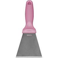 Large Stainless Steel Scraper, Pink, 3" W x 9" L Cam Industrial