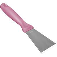 Large Stainless Steel Scraper, Pink, 3" W x 9" L Cam Industrial