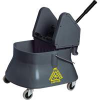 Seau pour vadrouille et essoreuse Champ, Pression vers le bas, 6,5 gal. US (26 pintes)/7,5 gal. US (30 pintes), Gris Cam Industrial