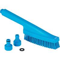 Brosse &agrave; main avec circulation d'eau, Soies Ferme, Longueur de 13", Bleu Cam Industrial