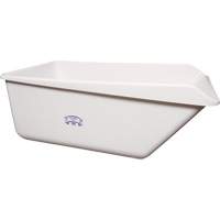 Angled Dump Tub with Drain, Plastic, White Cam Industrial