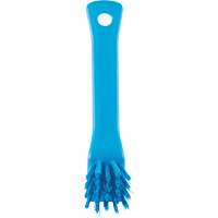 Brosse avec rebord grattoir, Soies Ferme, Longueur de 6", Bleu Cam Industrial