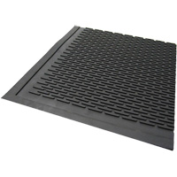 Outdoor Mat, Rubber, Scraper Type, Solid Pattern, 3' x 5', Black Cam Industrial