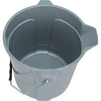 Round Bucket with Pouring Spout, 2.64 US Gal. (10.57 qt.) Capacity, Grey JP785 | Cam Industrial