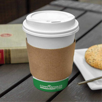 Manchons Kraft pour gobelet de caf&eacute;, Papier, 12 oz - 20 oz, Brun Cam Industrial