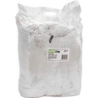 Recycled Material Wiping Rags, Cotton, White, 25 lbs. Cam Industrial