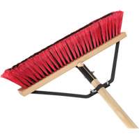 Push Broom with Braced Handle, 18", Medium, PVC Bristles Cam Industrial