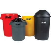 Half-Round Garbage Bin with Lid, Polyethylene, 21 US gal. Cam Industrial