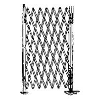 Galvanized Folding Security Gates, Fixed Single Folding, 4' L x 6' H Expanded Cam Industrial