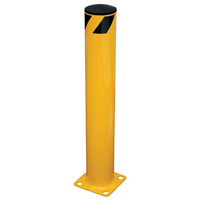 Safety Bollard, Steel, 36" H x 5.5" W, Yellow Cam Industrial