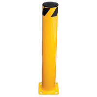 Safety Bollard, Steel, 36" H x 5.5" W, Yellow Cam Industrial