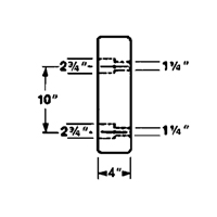Molded Rubber Dock Guards, Rubber, 18" W x 4" D x 18" H Cam Industrial
