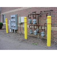 Polyethylene Bollard Covers, 6-5/8" Dia. x 60" L, Yellow Cam Industrial