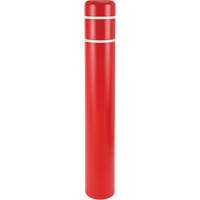 Polyethylene Bollard Covers, 4-1/2" Dia. x 52" L, Red Cam Industrial