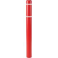 Polyethylene Bollard Covers, 6-5/8" Dia. x 52" L, Red Cam Industrial