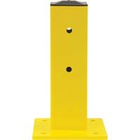 Single Guard Rail Post, Steel, 5" L x 17" H, Safety Yellow Cam Industrial