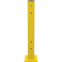 Double Guard Rail Post, Steel, 5" L x 44" H, Safety Yellow Cam Industrial