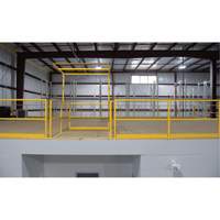 Mezzanine Safety Gate, 68-1/2" L x 42" H, 80-1/16" Raised, Yellow Cam Industrial