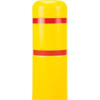 Capuchon en poly&eacute;thyl&egrave;ne pour borne de protection, 4-1/2" dia. x 52" l, Rouge/Jaune Cam Industrial