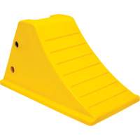 Wheel Chocks with Aluminum Tread, Polyurethane, Safety Yellow, 11-1/4" W x 21" D x 12-1/4" H Cam Industrial