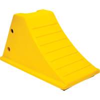 Wheel Chocks with Rubber Tread, Polyurethane, Yellow, 11-1/4" W x 21" D x 12-1/4" H Cam Industrial
