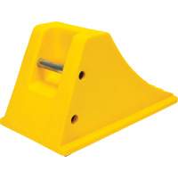 Wheel Chocks with Rubber Tread, Polyurethane, Yellow, 11-1/4" W x 21" D x 12-1/4" H Cam Industrial