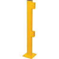 End Post for Light-Duty Guard Rails, Steel, 42" H, Safety Yellow Cam Industrial