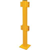 In-Line Post for Light-Duty Guard Rails, Steel, 42" H, Safety Yellow Cam Industrial