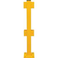 In-Line Post for Light-Duty Guard Rails, Steel, 42" H, Safety Yellow Cam Industrial