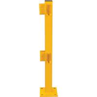 Corner Post for Light-Duty Guard Rails, Steel, 42" H, Safety Yellow Cam Industrial