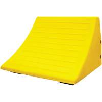 70 Ton Large Equipment Wheel Chock with Handle, Urethane, Yellow Cam Industrial