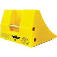 70 Ton Large Equipment Wheel Chock with Handle, Urethane, Yellow Cam Industrial
