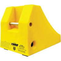 400 Ton Large Equipment Wheel Chock with Handle & Hole, Urethane, Yellow Cam Industrial