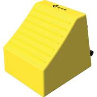 Cale de roue ultra-robuste pour l'exploitation mini&egrave;re Checkers Safety, PEHD, Jaune, 14-1/2" la x 17-1/2" p x 16" h Cam Industrial